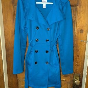 Candie's Blue Long Sleeve Notched Collar Ski Jacket